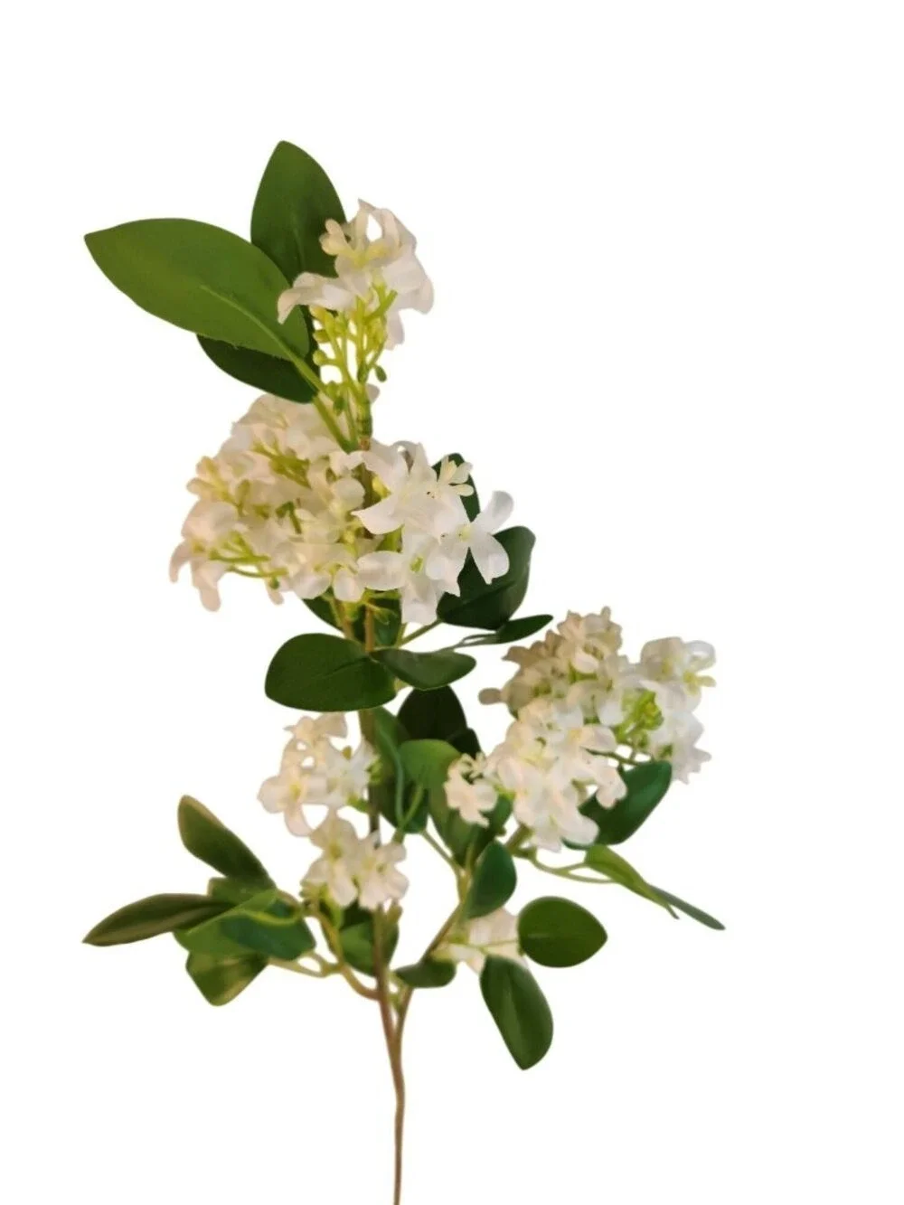 White Blossom Stem Artificial Flower Branch 29 Inch Faux Cherry Blossom Floral F